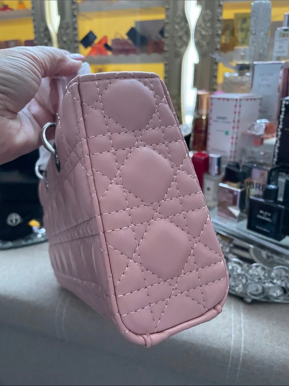 ✨💕Pink Quilted Top-Handle Bag with Scarf✨💕NEW